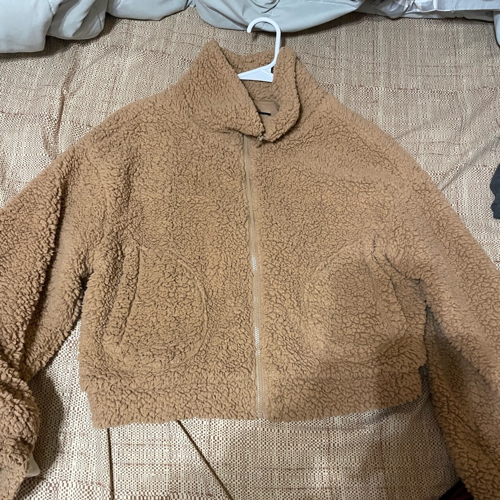 Bear Fluffy Cropped Jacket